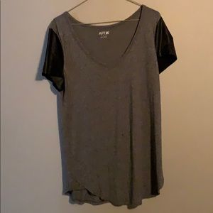 Apt 9 T with Faux Leather Sleeves